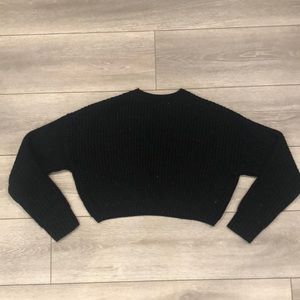 Black XS Elodie Cropped Knitted Sweater